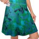 KORALHY Women's 20" Knee Length Skorts Skirts Tennis Athletic Golf Causal Skort with 4 Pockets (Medium, Print Lake Blue)