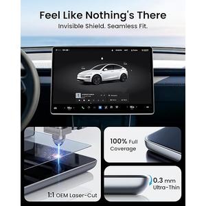 REEVAA 2026 Tesla Model Y Premium & Performance Screen Protector [AntiGlare & No Fingerprint], 9H Aerospace Tempered Glass for 2026 Model Y Premium & Performance, with Alignment Frame, Matte, 16 Inch