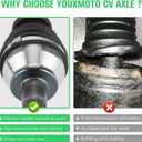 Youxmoto Rear CV Axle & Wheel Bearing Kit for Polaris Sportsman 570 2017 2018 2019 2020 2021 2022 EPS SP Touring, for Sportsman 450 HO 2016-2022, Drive Half Shaft; Replace 1333275 1333677