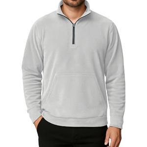 Askdeer Men's Quarter Zip Pullover Mock Neck Polar Fleece Sweatshirt Thermal Winter Sweater with Pocket (S)