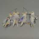 Set of 4 Christmas Felt Mouse Ornaments, 4.7" Mini Princess Mice with Lace Skirt for Xmas Tree Hanging, Wool Xmas Tabletop Decor, Animal Crafts for Holiday Easter Gifts Birthday Party Supply