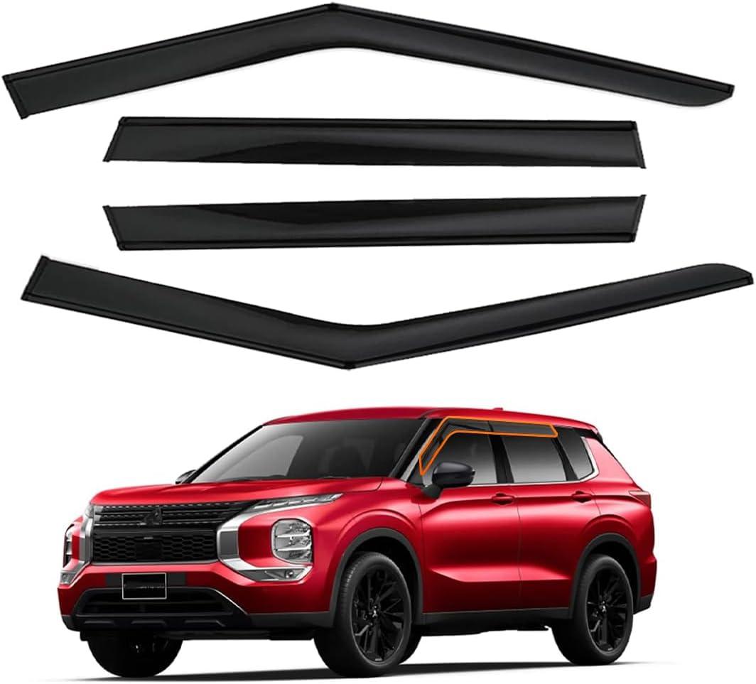 Tape-On Window Visors Rain Guards FIT 20222023 Mitsubishi Outlander  4PCS Vent Deflectors, Acrylic, UV-Resistant, Easy 3M Installation