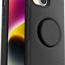 OtterBox iPhone 14 Plus Otter + Pop Symmetry Series Case - Black, Integrated PopSockets PopGrip, Slim, Pocket-Friendly, Raised Edges Protect Camera & Screen