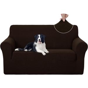 U-NICE HOME Loveseat Cover Stretch Couch Cover Sofa Cover Sofa Slipcover Furniture Protector for 2 Cushion Couch Sofa Pet Friendly(Loveseat, Chocolate)