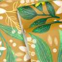 HAOKHOME Peel and Stick Wallpaper Boho Vintage Floral Contact Paper Self Adhesive Botanical Wall Paper for Accent Wall Caramel/Green 17.3in x 9.8ft