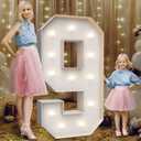 4FT Marquee Light Up Numbers 9,Party Decoration Large Marquee Light Up Letters with Weighted Water Bag, Pre-cut Foam Board Set Can Be Used for Birthdays, Weddings, Baby Anniversaries
