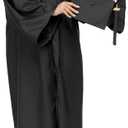 Unisex Matte Graduation Cap and Gown 2026 Tassel Set for High School and Bachelor (Black) Size 48