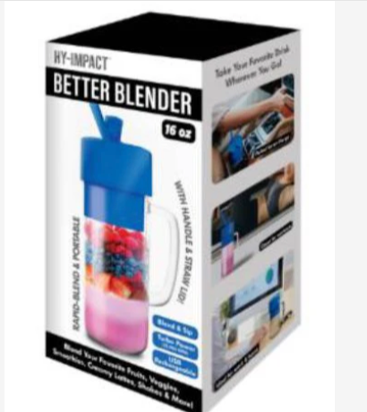 Better Blender Turbo Power USB Rechargeable 16 Oz
