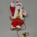 Gfilay Climbing Santa with Music, Christmas Tree Pendant Ornament Novelty Climbing Santa Claus on Rope, Holiday Decoration, Great Gift