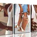 hijyord 3 Pcs African American Woman Canvas Wall Art 16"/24"
