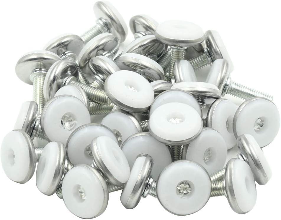 Screw on Furniture Glides Adjustable Furniture Leg Base Leveller M8 x 25mm Thread Length - Pack of 36