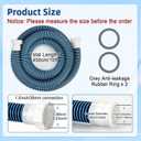 15ft 1 1/2" Pool Hose for Above Ground Pools 15ft Long Pool Pump Replacement Filter Hoses 1.5" EVA Swimming Pool Filter Hose for Filters Pumps, Saltwater Systems and Sand Filters (Blue)