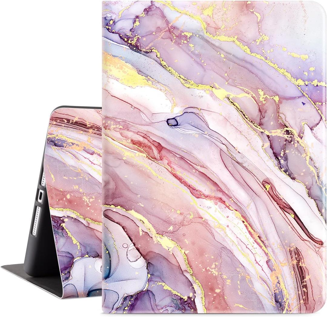 Vimorco Case for ipad 10.2 inch 2021/2020/2019, ipad 9th/8th/7th Generation Case for Girl/Women, Adjustable Stand Folio Cute Smart Rubber Cover for ipad 10.2,Abstract Pink Marble