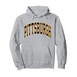 Retro Pittsburgh Throwback Classic Pittsburgh Black Gold Tee Pullover Hoodie, L