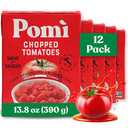 Pomi Chopped Tomatoes 13.8 oz, Pack of 12 | Crushed Tomato Product Made from 100% Fresh Italy-Grown Produce | No Additives or Preservatives, EXP 02/28/2027