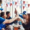 VitalCozy 4 Pcs 131 ft Baseball Pennant Banners Party Decorations Triangle Baseball Flags Garland Bunting for American Ball Sport Game Decor Birthday Camp BBQ Party Supplies Home Outdoor Hanging
