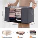 Lifewit 90L Large Storage Bags, 6 Pack Closet Organizers and Storage, Clothes Storage Bins with Lids, Foldable Storage Containers with Reinforced Handles for Clothing, Blanket, Bedding, Comforter Gray