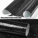 Black Forged Carbon Car Vinyl Wrap Glossy Black Simulated Forged Carbon Fiber Gloss Finish Car Body Film for Vehicle Interior Exterior Decoration, 59.84" x 78.74"