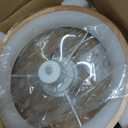 24'' Ceiling Fan with Light Fandelier Flush Mount Low Profile Wood Ceiling Fan with Dimmable LED Light 3 Color 6 Speeds