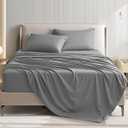 Queen Size 4 Piece Sheet Set - Comfy Breathable & Cooling Bed Sheets Set, Soft and Wrinkle Free, Deep Pockets, Easy & Secure Fit, Hotel Luxury Bedding for Women, Men - Oeko-Tex - Dark Grey
