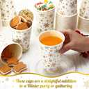 Snowflake Disposable Coffee Cups with Lids Hot Cold Beverage Coffee Cups for Winter Valentine's Day Christmas Party Tea Cafe Home Restaurant Picnic Drinking(240 Pcs,12 oz)