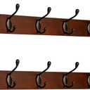 Coat Rack Wall Mount - 24 Inch with 6 Coat Hooks, Wall hat Hanger, Coat Racks, Walnut, Pack of 2