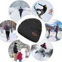 Loritta Winter Hat Warm Knitted Thick Baggy Slouchy Beanie Skull Cap for Men (One Size, A-dark Grey With Weave,1 Pack)