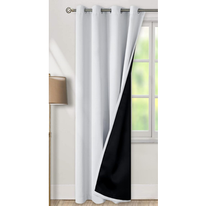 BGment Greyish White 100% Blackout Curtains for Living Room 84 Inch Length 1 Panel, Thermal Insulated Full Light Blocking Energy Save Window Drapes for Nursery Bedroom Darkening, 52 Inch Wide Each