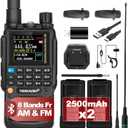 TIDRADIO TD-H3 GMRS Radio Handheld, USB-C Charging & Programming, Multi-Band Two Way Radios Long Range, NOAA FM AM, Copy Frequency, Rechargeable Walkie Talkies with 2500mAh Battery (x2), 1 Pack-Black