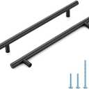 HOME EDIT Black Cabinet Handles 7-1/2 Inch Hole Spacing Stainless Steel Drawer Pulls for Cabinets, Dresser, Bathroom 10 Pack