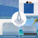AELS Lounge Chair Towel Cover, Pack of 2 - Microfiber Beach Towels with Pockets, Fits Outdoor Garden Beach Hotel Pool Chairs, Non-Slip & Portable Design, 85" X 30", Ombre Blue Stripes