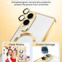 TOBOVON Slim Thin for Samsung Galaxy S25 Edge Case, Compatible with MagSafe, Built-in Camera Lens Protector, Shockproof Protective Phone Case, Soft Electroplated Clear Cover, Gold