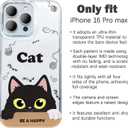 Compatible with iPhone 16 Pro Max 6.9 Case Cute-Black Cat Shockproof Funny Clear Phone Cover for Girls Cat Lovers