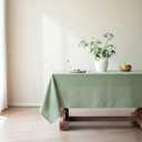 Sage Green Linen Table Cloths for 6 Foot Rectangle Tables Farmhouse Neutral Tablecloth Rectangular Kitchen Decoration Dining Table Cover Washable Water Resistant 60x102