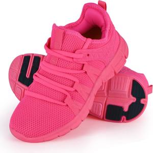 INZCOU Running Shoes Lightweight Tennis Shoes Non Slip Gym Workout Shoes Breathable Mesh Walking Sneakers (5 Women/4 Men, Light Rose Red)