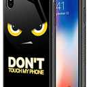 CARLOCA Compatible with iPhone Xs Case,for iPhone X Cases for Men Boys,Angry Dont Touch My Phone Pattern Design Shockproof Anti-Scratch Case