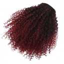 Wrap Around Drawstring Ponytail Extension Afro Puff Kinky Curly Ponytail Short Curly Ponytail Fluffy Synthetic Hairpieces 8 In Ombre Black to Burgundy