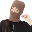 Men Women Ski Mask Winter Balaclava Knitted Face Mask Winter Neck Warmer Skiing Snowboarding Motorcycle SNH2T135 Brown