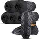 Shoe Covers Disposable 50 Pack (25 Pairs) - Durable, Non-Slip, Water Resistant, and Recyclable Boot Covers for Indoor and Outdoor Use - One Size Fits Most (Non-woven-Black)