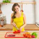 Glass Cutting Board,2Pcs Durable Clear Non Toxic Tempered Glass Cutting Board for Kitchen,Chopping Board Set with Non-Slip Silicone Edge & Hanging Hole,BPA-Free,Dishwasher Safe,Heat Proof