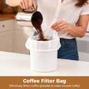 100 Pcs Cold Brew Coffee Filter Bags, 19.7 x 15.7 in Extra Thick No Mess Disposable Filter Bag with Drawstring, Fits 3 and 5 Gallon Buckets for Coffee Shop Filter, White