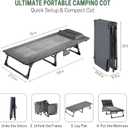 Mopaicot Folding Camping Cot for Adults, Adjustable 4-Position Reclining Chair with Mattress and Pillow, Lounge Chair Camp Cots Bed for Sleeping, Travel, Garden, Pool, or Office Nap (Gray)