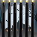 Homemory Black Flameless Taper Candles Flickering, NO Remote, 9.6 Inches Battery Operated, 6 Pcs Realistic Electric LED Candlesticks Made of Plastic for Halloween Party Home Decor