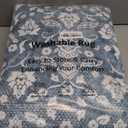 Vintage 3x8 Hallway Rug, Blue and White Washable Hallway Runner Rug Non Slip, Super Soft Kitchen Runner Rug, Print Faux Wool Floral Thin Carpet Runner for Entryway Indoor Bedside Runner