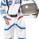 Spooktacular Creations Halloween Child Unisex Astronaut Costume,Pilot Jumpsuit for Kids Halloween Cosplay Party (Large (10-12 yr))