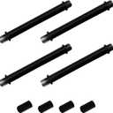 4 Set 4 Straight Pipe Lamp Stem Kit, M10 Double End Threaded Lamp Rod Long Extension Risers, Black Lamp Parts Replacement for DIY Floor Lamps, Table Lamps & Ceiling Lights