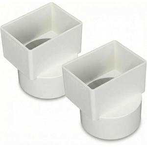 Sosation 2 Pcs 3"x4"x4" PVC Offset Downspout Drainage Adapter, Connects 3" X4" Downspout to 4" Round Sewer and Drain Pipe, Hub/spigot End, Universal Design to Fit All Types of 4" Round Drain Pipe Tile