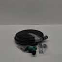 Sprinkler Flat Soaker Hose 50 ft (25 ft 2-pack) with Garden Staples and Splitters, PVC Drip Line Irrigation Hose for Lawn, Garden Beds (Black)