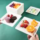 LIYH 200 Pack 6 Inch Compostable Sugarcane Square Small Paper Plates – Biodegradable White Dessert & Cocktail Plates Disposable, Made of Sugar Cane Fibers