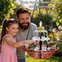 2026 New Solar Cascade Hanging Bird Bath Fountain Outdoor Bowl Bird Bath with Solar Pump, Large Hanging Fountain for Hummingbirds, Gardens, Patio & Backyard (Pink)